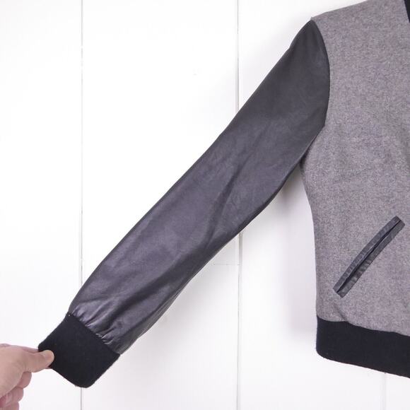 True Religion Varsity Jacket Womens SZ XS Leather Sleeves Wool Blend Body EUC - Picture 2 of 10